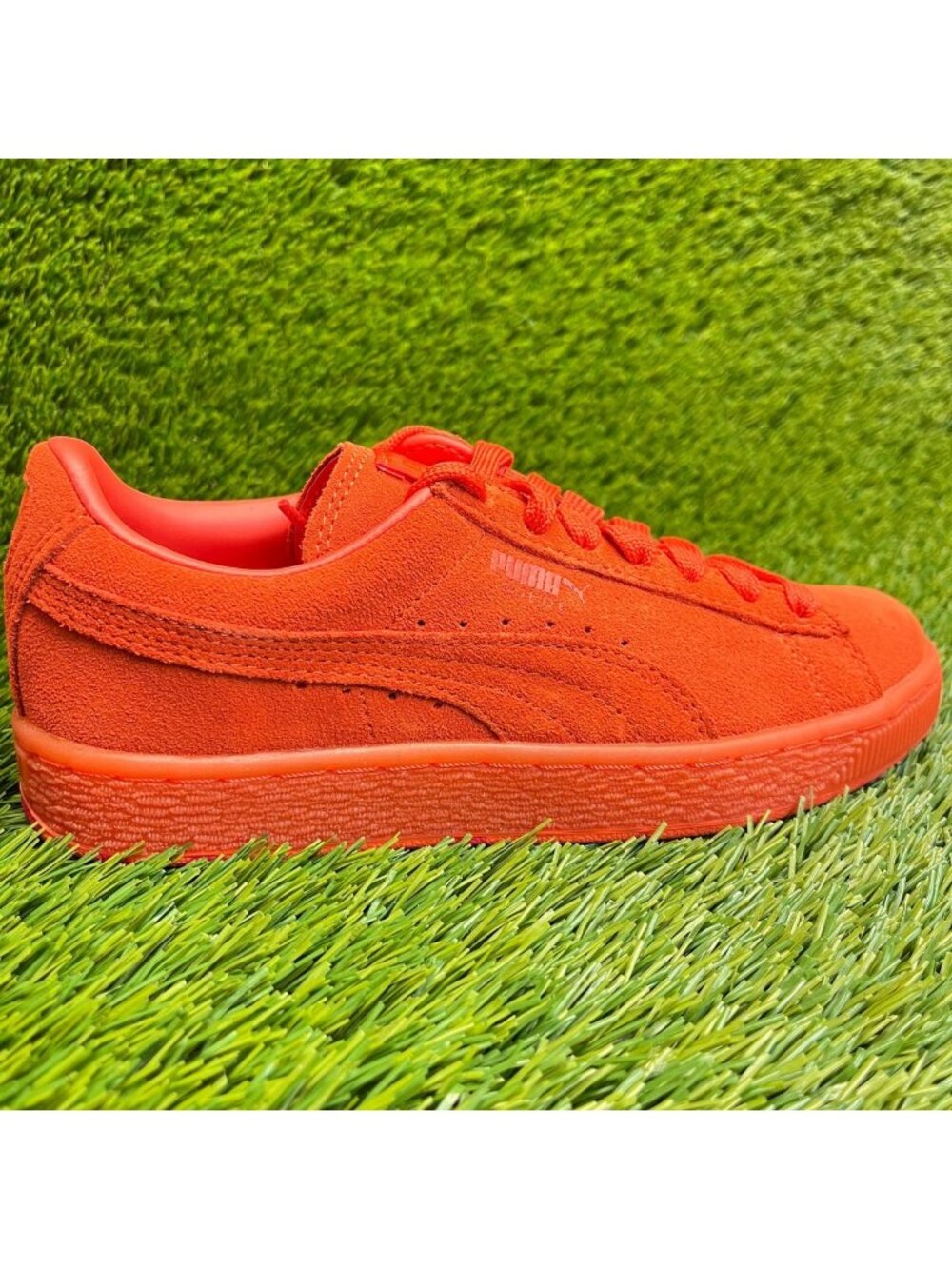 Puma Suede Classic Boys Size 5C Orange Athletic Running Walking Shoes Sneakers